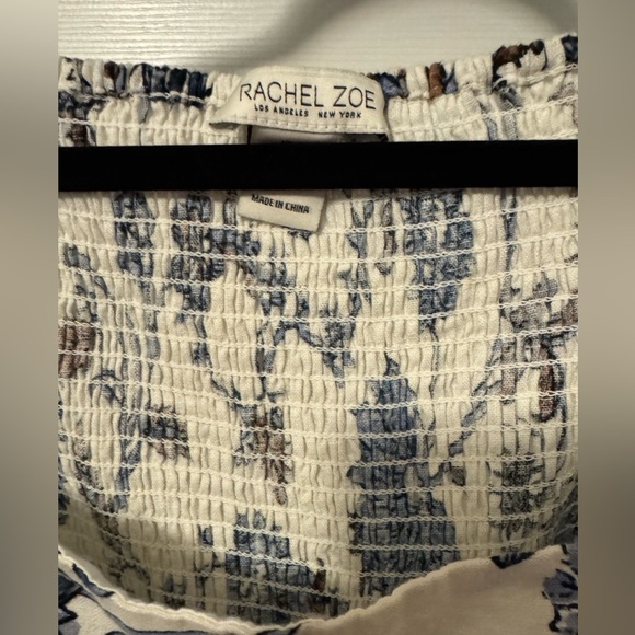 Rachel Zoe White and Blue Puff Sleeve Jumpsuit - Picture 4 of 10